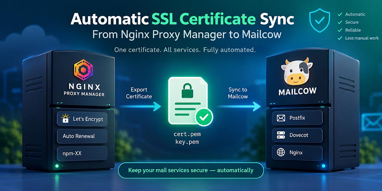 Automatically Sync SSL Certificates from Nginx Proxy Manager to Mailcow